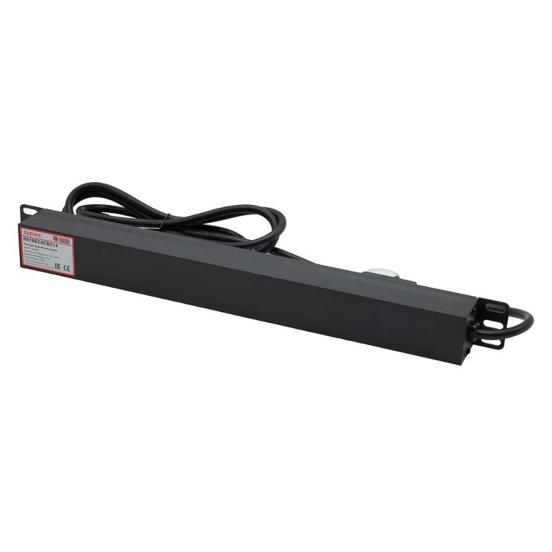 Блок розеток для 19" шкафов, 8 розеток IEC60320 С13, с автоматом защиты1Р | R519IEC8CBC14 | DKC — миниатюра 3