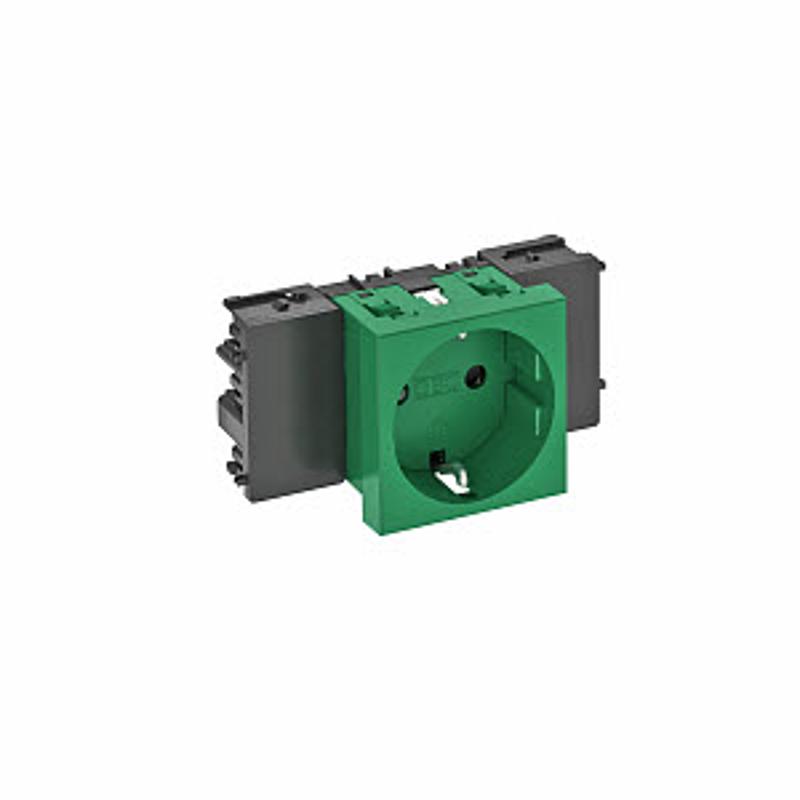 Розетка одинарная 0° Modul45connect с з/к, 250 В, 16A (зеленый) (STD-D0C MZGN1) | 6120346 | OBO Bettermann — миниатюра 2