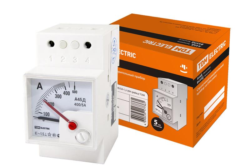 Амперметр А45Д  400/5А-1,5 (din-рейка)  | SQ1102-0304 | TDM — фото 1 | Sento