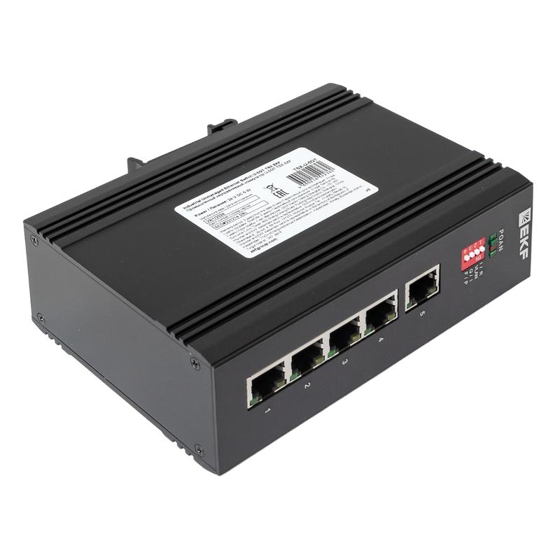 Промышленный неуправляемый коммутатор U-5GT, 5 портов 10/100/1000Base-T(X) RJ45, монтаж на динрейку TSX |TSX-U-5GT|EKF — миниатюра 9