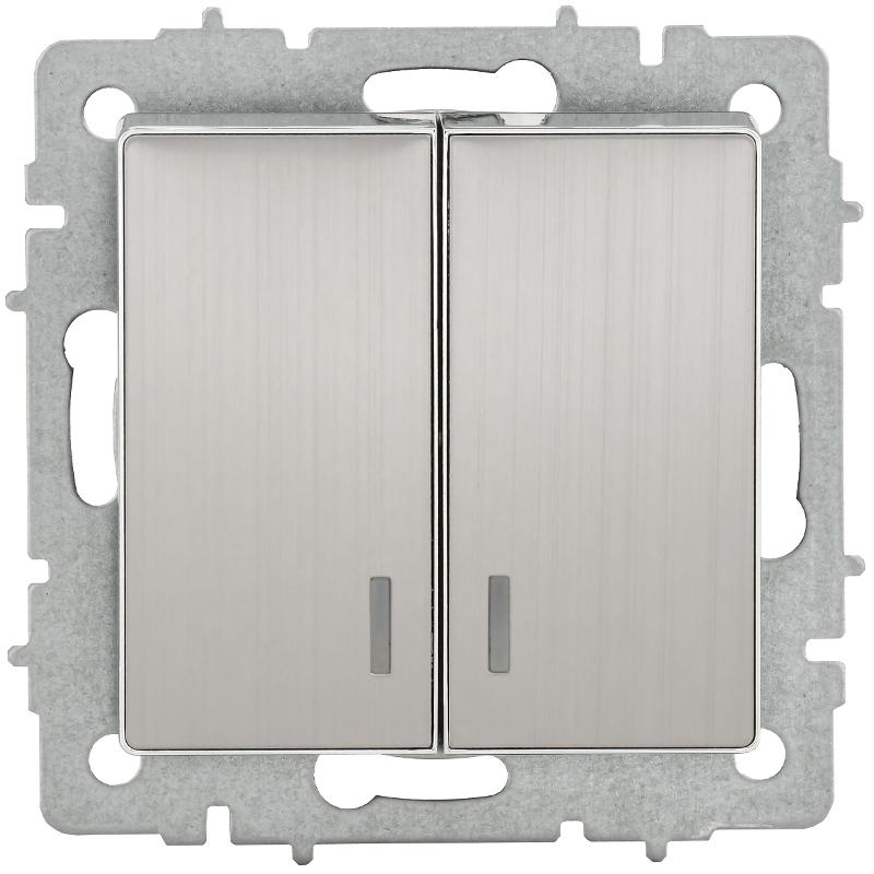 BRITE Выключ. 2-кл. с инд. 10А ВС10-2-1-БрГН мет х/н  | BR-V20-1-10-M-K23 | ИЭК — миниатюра 2