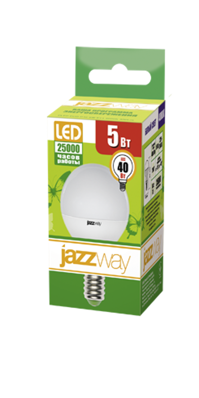 Лампа светодиодная LED 5Вт E14 220В 4000К PLED- ECO-G45 шар | 1036926A | Jazzway — миниатюра 2