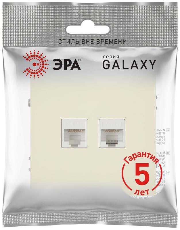 Розетка Galaxy 15-3108-02 информационная двойная 2XRJ45 IP20 слоновая кость | Б0070758 | ЭРА — миниатюра 2