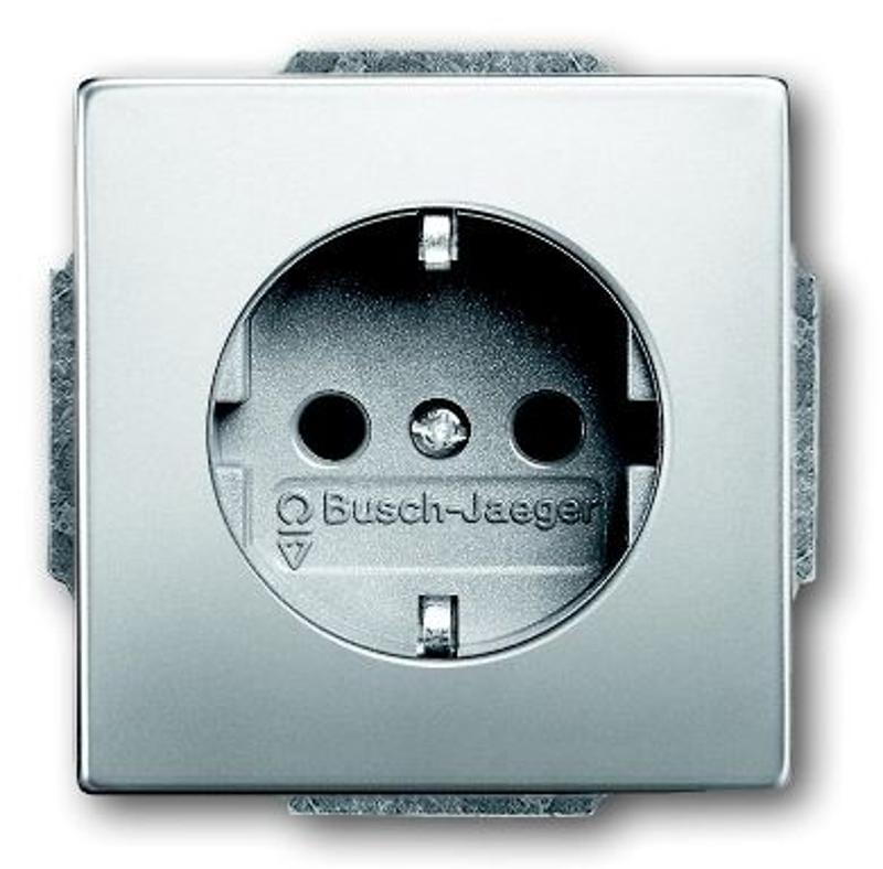 Розетка SCHUKO 16А 250В с защитными шторками, серия pur/сталь | 2013-0-5374  | 2CKA002013A5374 | ABB — ABB