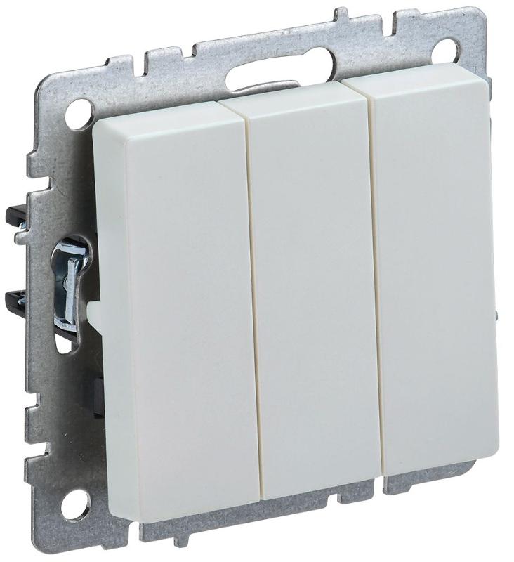 BRITE Выключатель 3-клавишный 10А ВС10-3-0-БрЖ жемчуг | BR-V30-0-10-K36 | IEK — IEK (ИЭК)