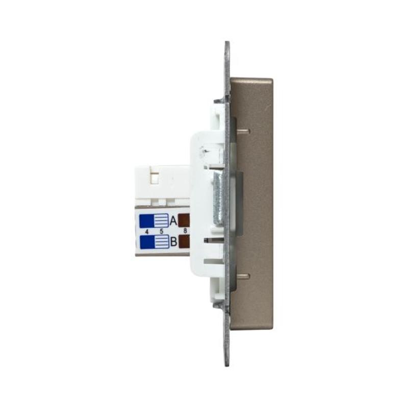 Механизм розетки RJ45 - 2шт, (cat5), шампань Эпика  |UP1-SOC-2RJ45-5| EKF — миниатюра 6