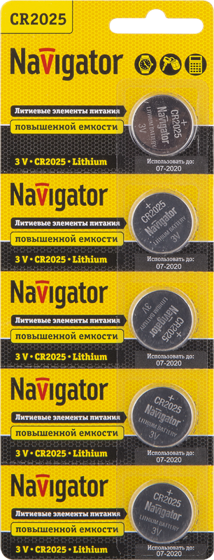 Элемент питания NBT-CR2025-BP5 | 94764 | Navigator — Navigator