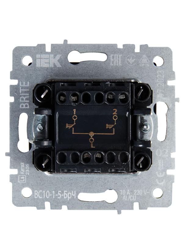BRITE Выключатель жалюзи 10А ВС10-1-5-БрЧ черный  | BR-V15-0-10-K02 | IEK — миниатюра 5
