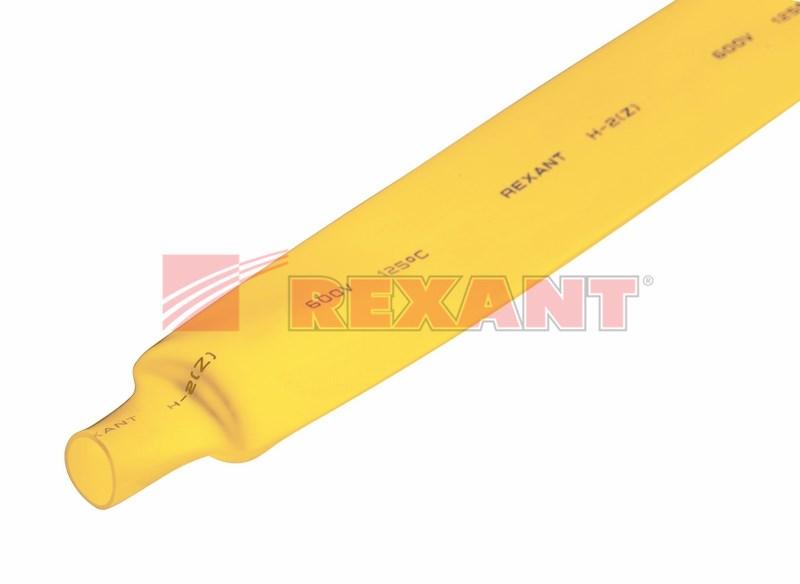 Термоусадка 20,0 / 10,0 мм, желтая (1м) | 22-0002 | REXANT — миниатюра 2