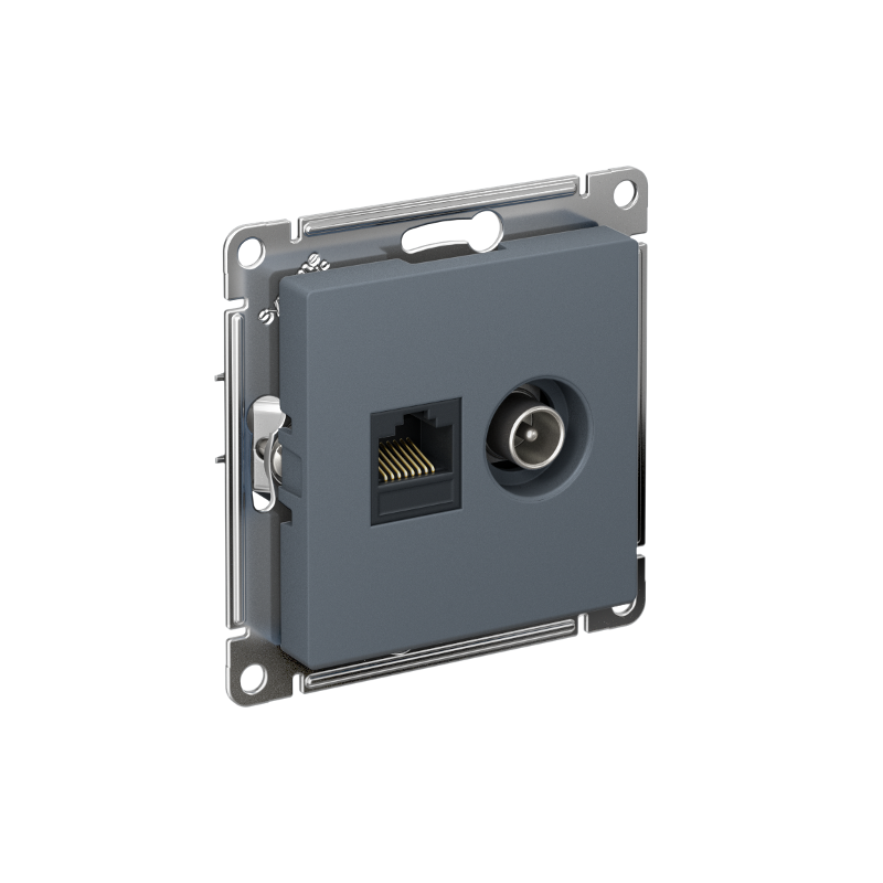 AtlasDesign Грифель Розетка 2-ая комп+TV, RJ45+TV, кат.5E, механизм | ATN000789 | SE — Systeme Electric