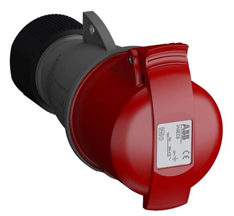Розетка кабельная Easy&Safe 316EC6,16А,3P+E,IP44,6ч|2CMA102012R1000| ABB — ABB