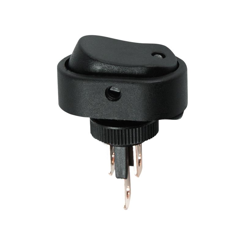 Выключатель клавишный 12V 20А (3с) ON-OFF черный ОВАЛ с зеленой LED подсветкой | 36-2673 | REXANT — миниатюра 1