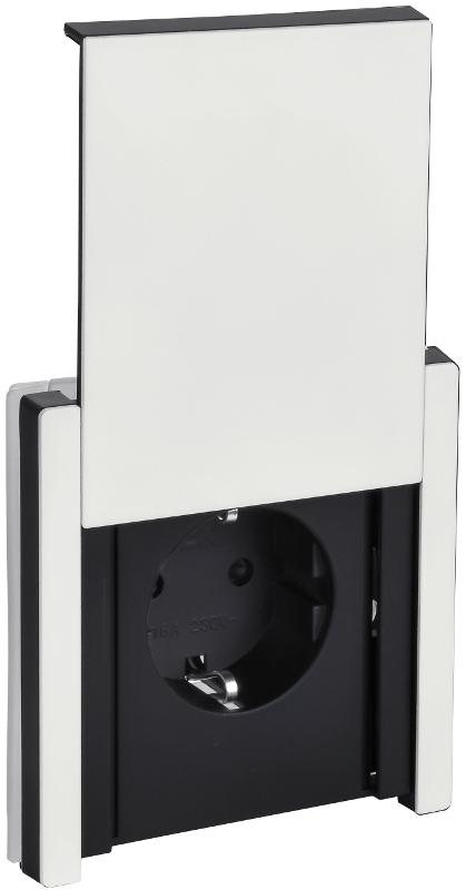 FORTE&PIANO Розетка с заземлением со шторками с крышкой безвинтовое крепление 16А IP44 FP219M белый | FP-R16-16-1-44-M-K01 | IEK — миниатюра 1