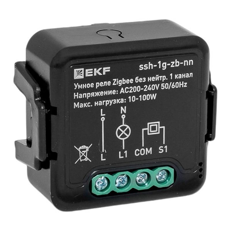 Умное реле в подрозетник 1-канальное без нейтрали Zigbee EKF Connect Select | ssh-1g-zb-nn | EKF — EKF