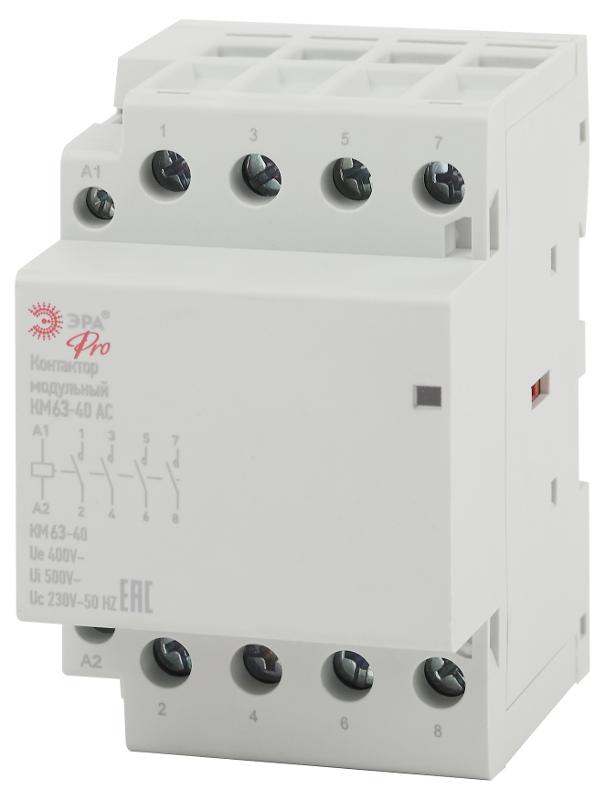 Контактор модульный NO-902-292 Pro-301 КМ63-40 AC (4/40/1200) | Б0049166 | ЭРА — миниатюра 1