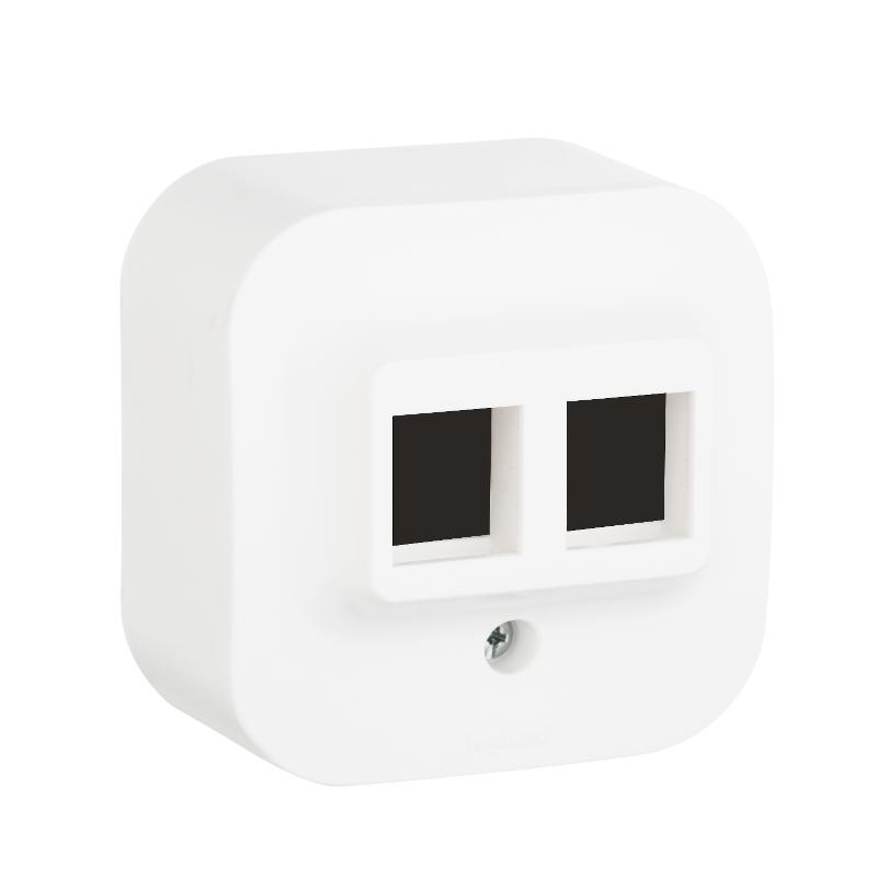 Quteo Белый Адаптер для 1 или 2 розеток RJ45 Keystone | 782226 | Legrand — Legrand