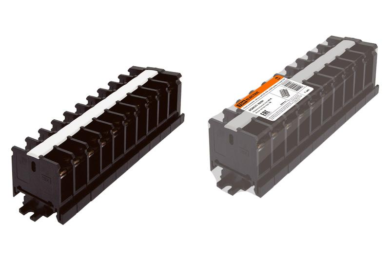 Блок зажимов наборный БЗН 40А на DIN-рейку 10 пар  | SQ0531-0204 | TDM — TDM ELECTRIC