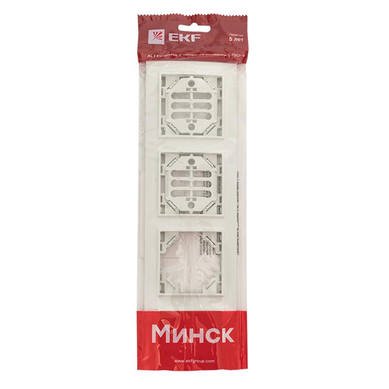 Минск Рамка 4-местная горизонтальная белая EKF  Basic | ERM-G-304-10 | EKF — миниатюра 8