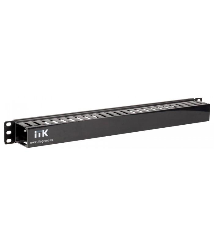 19" пластиковый каб. органайзер с крышкой, 1U, чер | CO05-1PC | ITK — миниатюра 2