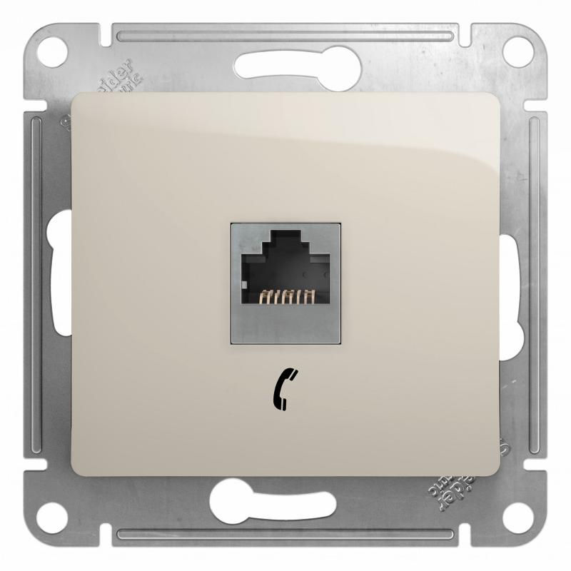 Glossa Молочный Розетка телефонная RJ11 | GSL000981T | SE — Systeme Electric