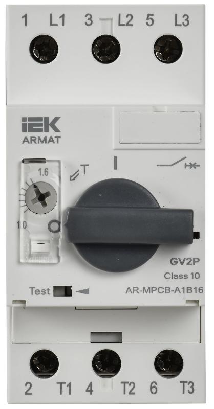 ARMAT Автоматический выключатель защиты двигателя A1 GV2P 1-1,6А | AR-MPCB-A1B16 | IEK — миниатюра 2