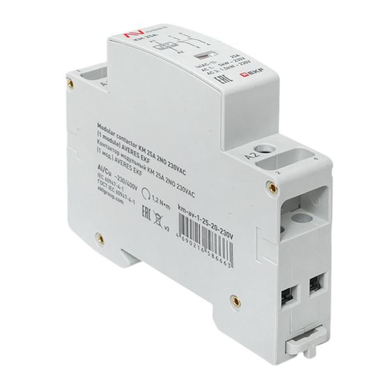 Контактор модульный КМ 25А 2NО 230VAC (1 мод.) AVERES | km-av-1-25-20-230V | EKF — миниатюра 9
