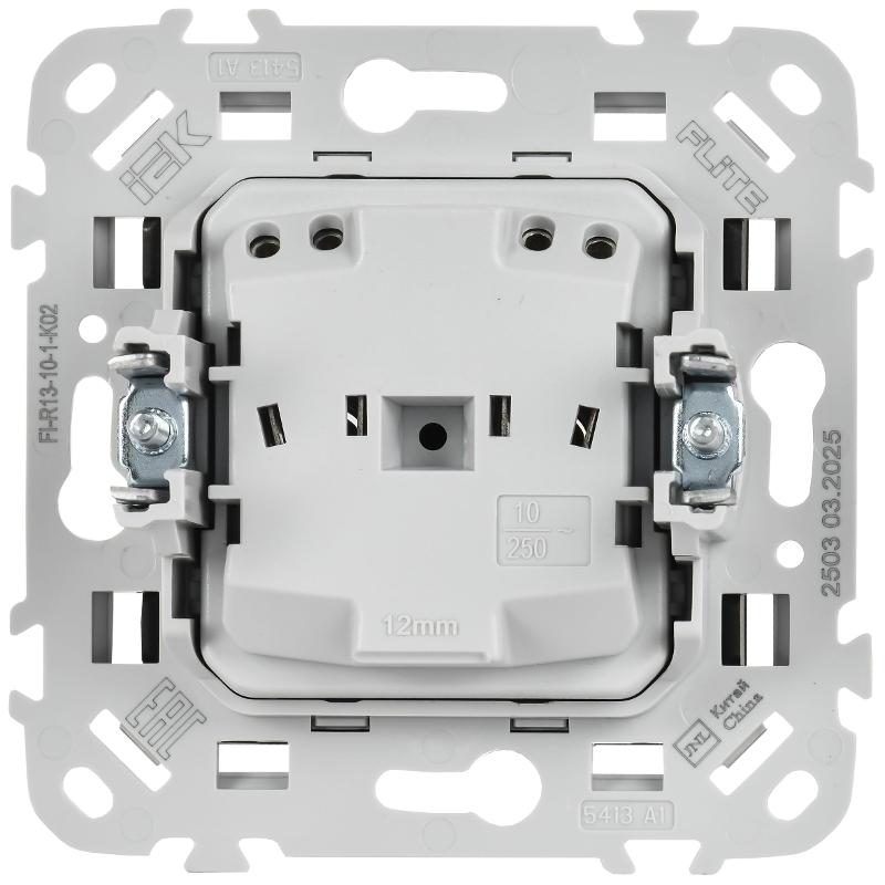 FLITE Розетка без заземления со шторками быстрозажимные клеммы 10А РСш01-1-ФлЧ черный | FI-R13-10-1-K02 | IEK — миниатюра 3