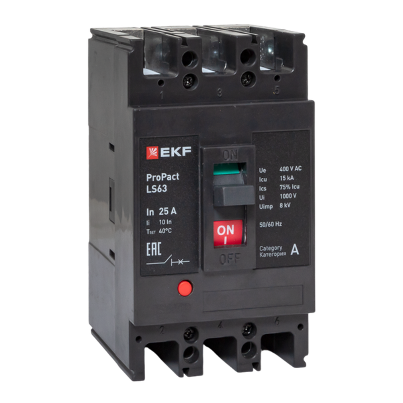 Выключатель автоматический LS63 15кА 3P 25А ProPact | mccb-63-15-3-25-ls | EKF — миниатюра 1