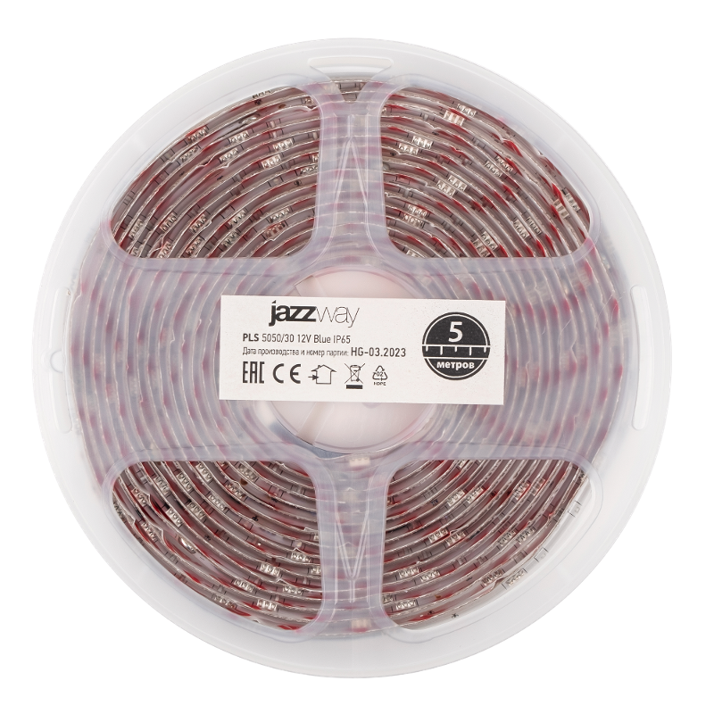Лента светодиодная LED STN 5050/30 7,2Вт 12В синий IP65 5м | 327576 | Jazzway — Jazzway