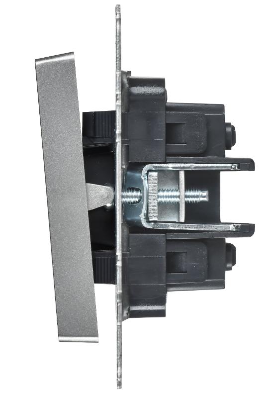 BRITE Выключатель 2-клавишный перекрестный 10А ВС10-2-3-БрА алюминий | BR-V23-0-10-K47 | IEK — миниатюра 3