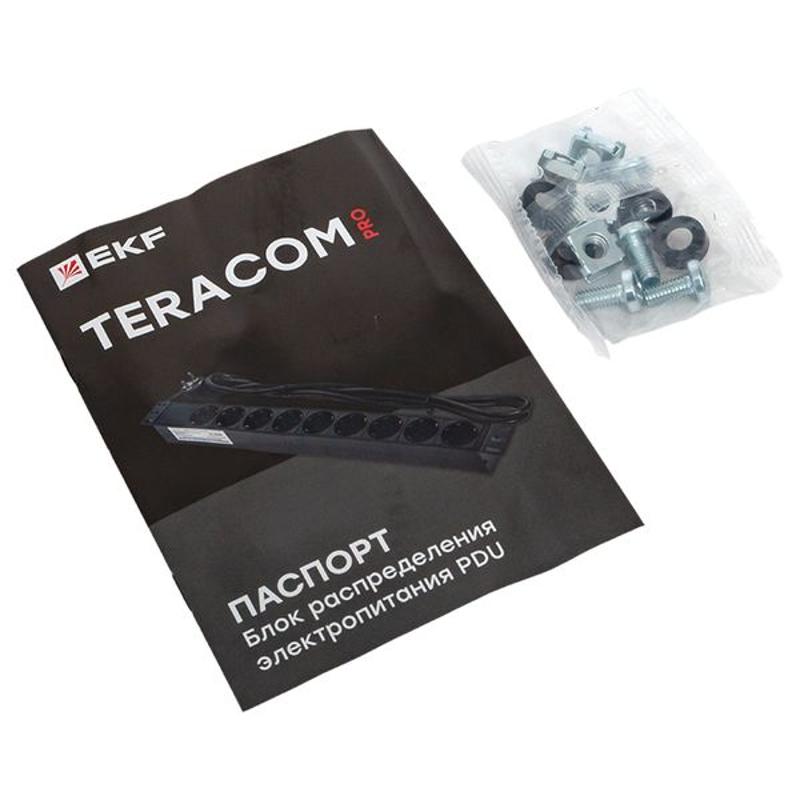 Блок розеток PDU TERACOM PRO 19" 1U 16А/250В 9 розеток Schuko 2 метра 3x1,5 мм2 Schuko | TRP-HPD-PL-16A-9SH-2MSH | EKF — миниатюра 17