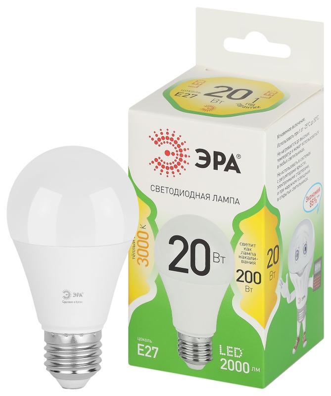 Лампа светодиодная  GREEN LINE LED A60-20W-830-E27 GL E27 20 Вт груша теплый свет | Б0067106 | ЭРА — миниатюра 1