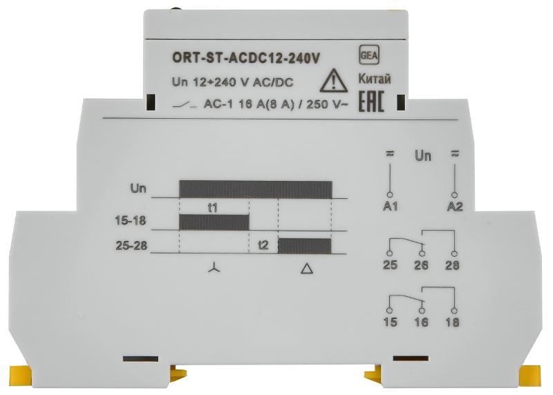 Реле пуска звезда-треугольник ORT.12-230 В AC/DC  | ORT-ST-ACDC12-240V | IEK — миниатюра 3