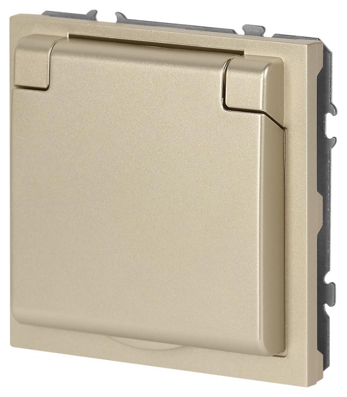 Розетка Galaxy 15-2103-04 c заземлением 2P+E Schuko со шторками с крышкой 16А-250В IP20 шампань | Б0070664 | ЭРА — миниатюра 5