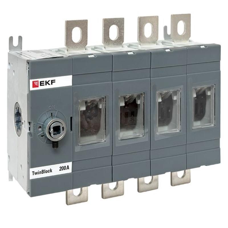 Рубильник 200A 4P без рукоятки управления TwinBlock | tb-s-200-4p | EKF — миниатюра 1