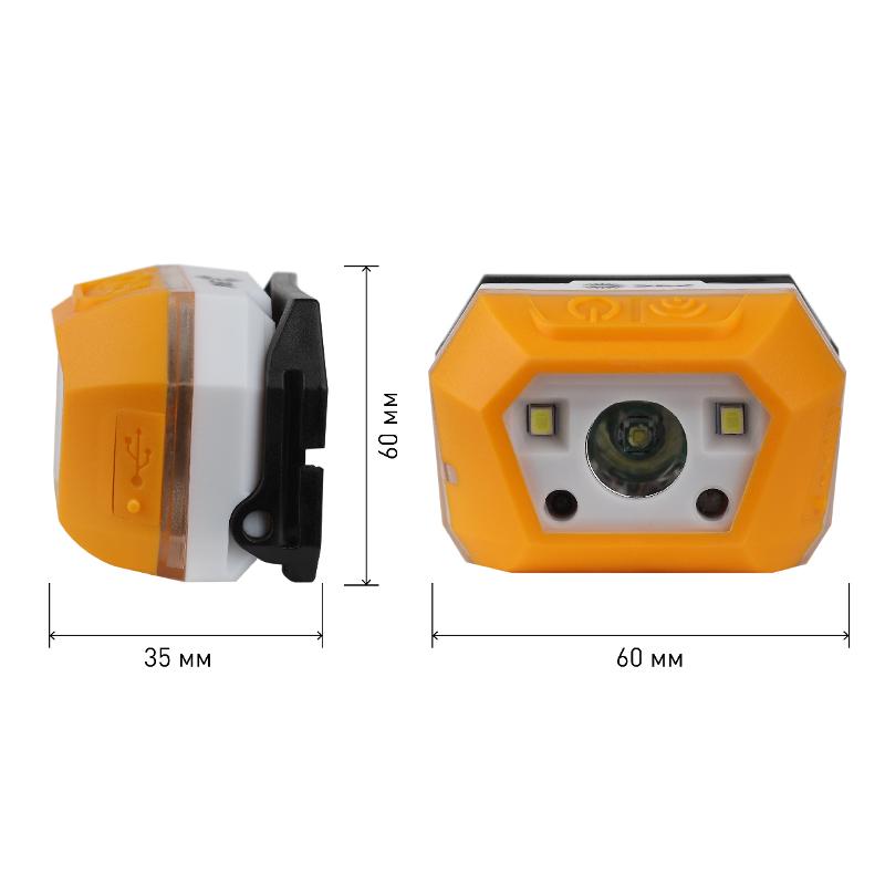 Фонарь налобный светодиодный Практик GA-810 аккумуляторный 3Вт сенсорный micro-USB | Б0052318 | ЭРА — миниатюра 2