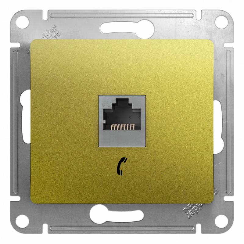 Glossa Фисташковый Розетка телефонная RJ11 | GSL001081T | SE — Systeme Electric