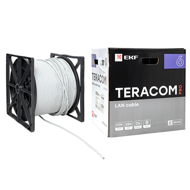 Кабель витая пара TERACOM PRO Cat.6 F/UTP 4 пары solid 23AWG нг(А)-HF серый упак. 305м | TRP-6FTP-04LSH-GY-IN3 | EKF — миниатюра 9