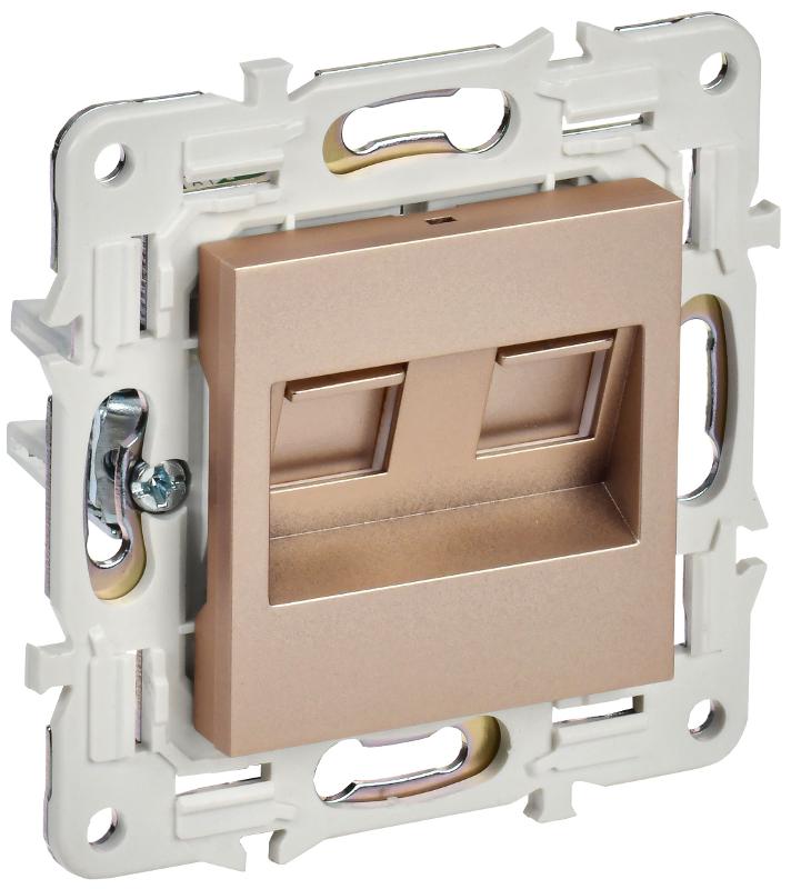 SKANDY Розетка компьютерная двойная RJ45 кат.5E SK-K03Sa песочный | SK-K20-1-K98 | IEK — IEK (ИЭК)