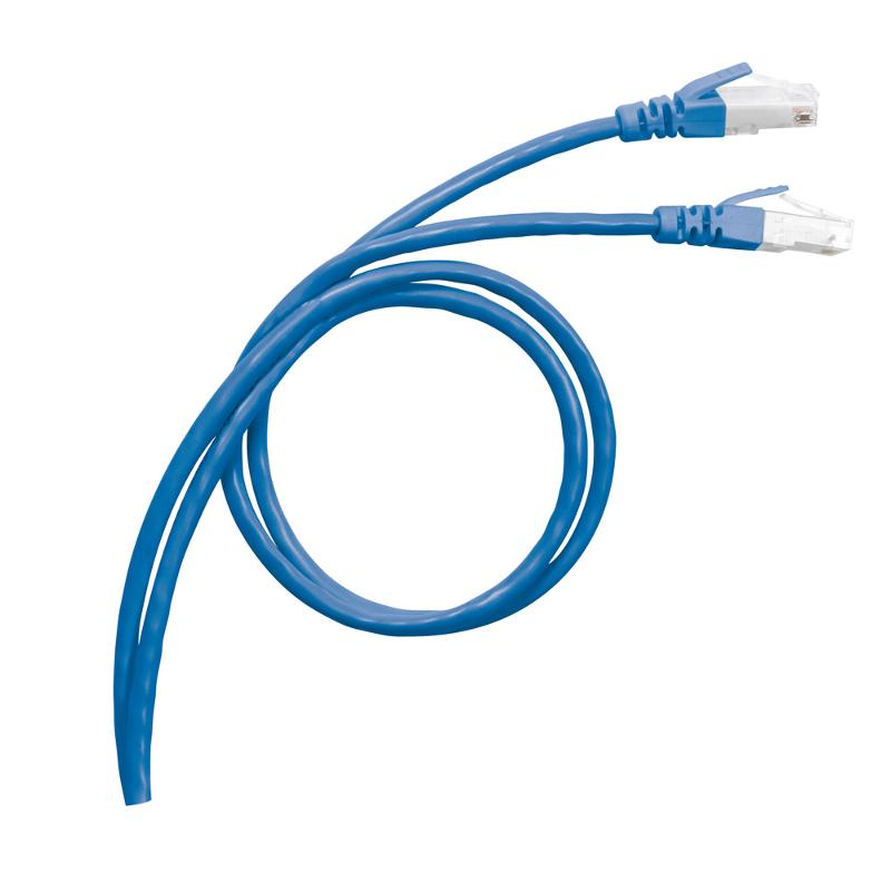 Коммутационный шнур RJ 45 - категория 6 - SF/UTP - PVC - экранированный - 1 м - голубой | 051752 | Legrand — Legrand