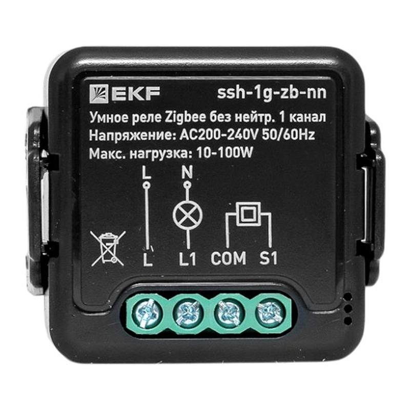 Умное реле в подрозетник 1-канальное без нейтрали Zigbee EKF Connect Select | ssh-1g-zb-nn | EKF — миниатюра 2