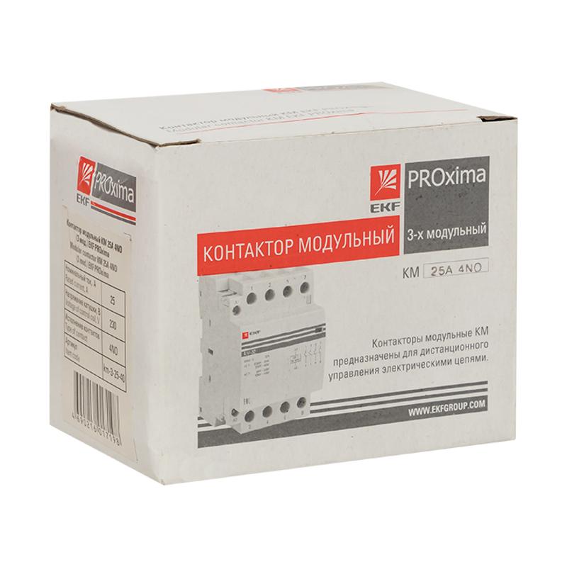 Контактор модульный КМ РУ 40А 4NO (3 мод.) EKF PROxima | km-3m-40-40 | EKF — миниатюра 2