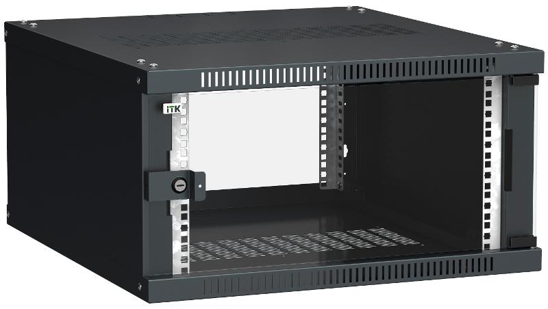 Шкаф LINEA WE 6U 600x650мм дверь стекло черный | LWE5-06U67-GF | ITK — ITK