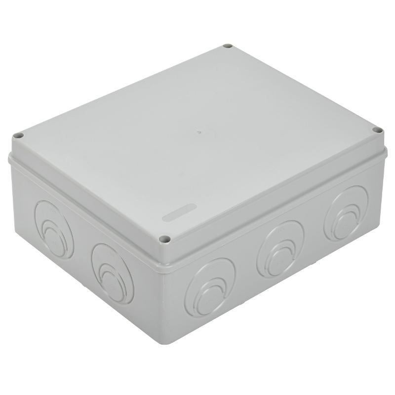 Коробка распределительная КМ41271 для о/п 240х195х90 мм IP44 (RAL7035, кабельные вводы 5 шт) | UKO10-240-195-090-K41-44 | IEK — миниатюра 3