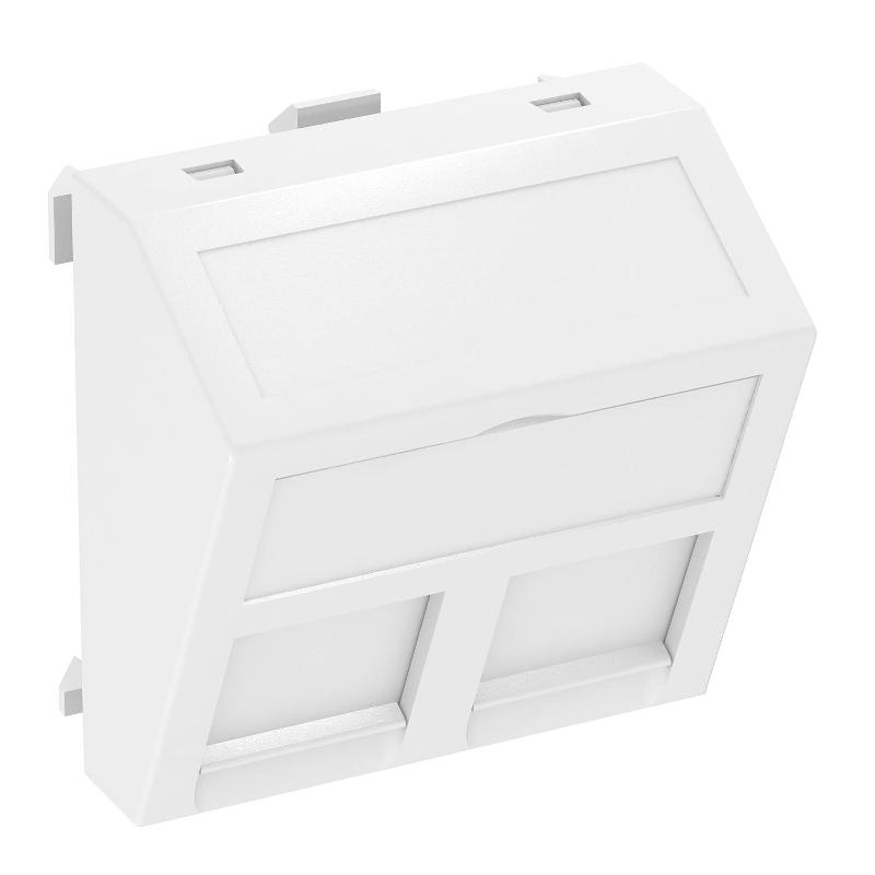 Корпус компьютерной розетки Modul45 тип OBO (наклонный) 45x45 мм (белый) (DTS-2RM RW1) | 6119298 | OBO Bettermann — OBO Bettermann