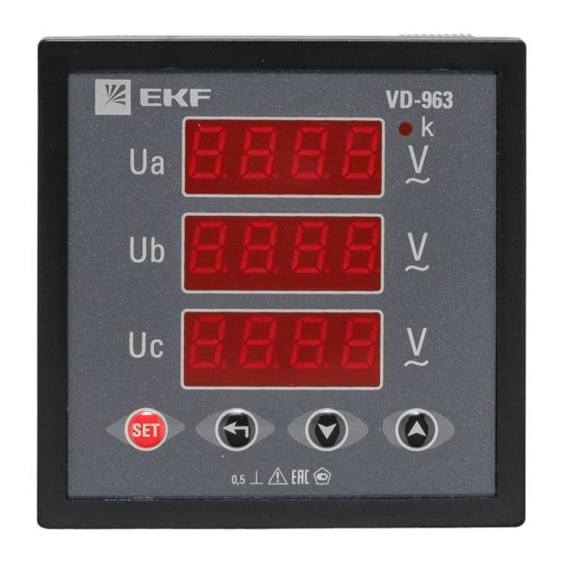 Вольтметр VM-D963 цифровой на панель 96х96 трехфазный EKF PROxima | vd-963 | EKF — миниатюра 3