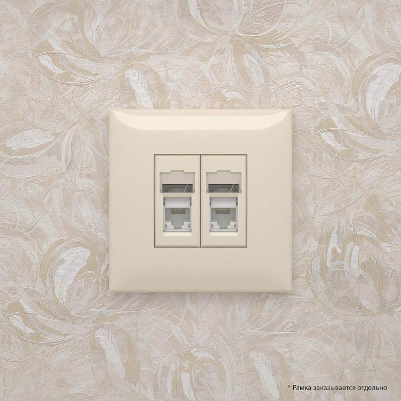 Розетка RJ-45 в стену, кат.6 двойная, Avanti, "Ванильная дымка" | 4405294 | DKC — миниатюра 9
