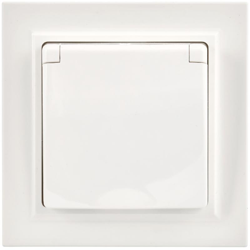 BRITE Розетка с крышкой 16А IP44 РСбш10-3-44-БрБ белый в сборе | BR-R16-16-44-K01-F-PRO | IEK — миниатюра 2