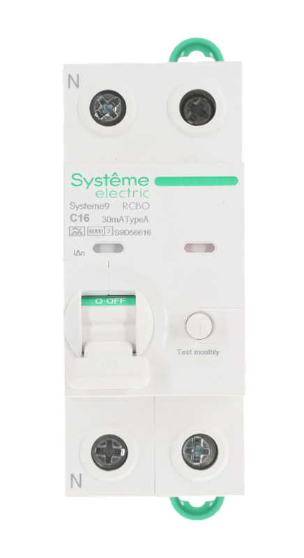 Systeme9 Авт. выкл. диф. тока (АВДТ) 1P+N C 16A 6kA 30мА Тип-A 230В | S9D56616 | SE — миниатюра 2
