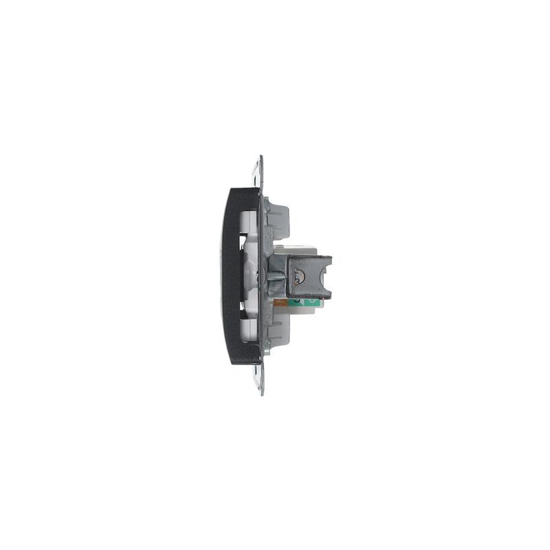 Glossa Антрацит Розетка компьютерная RJ45 кат.5E | GSL000781K | SE — миниатюра 2